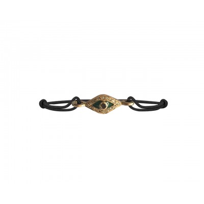 Evil Eye In Gold Bracelet with Enamel Work