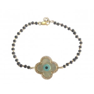 New Evil Eye Bracelet on mangalsutra chain in gold