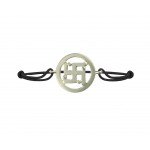 Swastika Diamond Bracelet in 925 Silver on Size Adjustable Nylon Thread