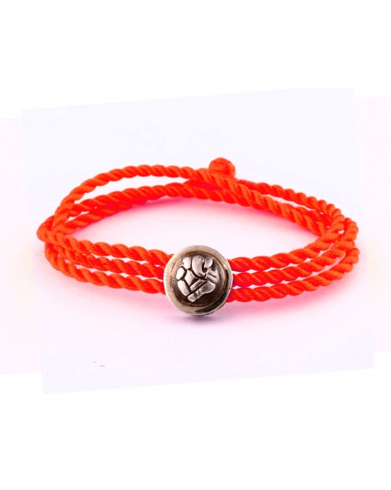 Ganesh Bracelet Cum Pendant in Silver on Size Adjustable Nylon Thread