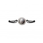Ganesh Border Diamond Bracelet in Silver on nylon thread