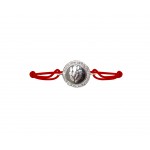 Ganesh Border Diamond Bracelet in Silver on nylon thread