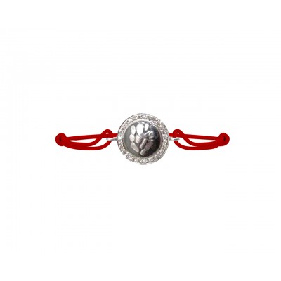 Ganesh Border Diamond Bracelet in Silver on nylon thread