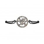 Swastika Bracelet with Diamonds in silver