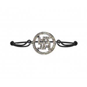 Swastika Bracelet with Diamonds in silver