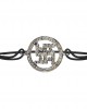 Swastika Bracelet with Diamonds in silver