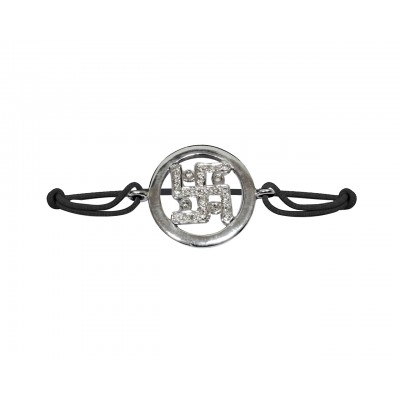 Swastik Inside Diamonds in Silver