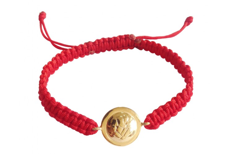 Gold Ganesh Rakhi on Adjustable thread Bracelet