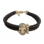 Om Ganesh 14k  Gold & Certified Diamond Bracelet for Men