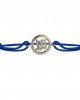 Swastika Bracelet in silver with diamonds on adjustable thread
