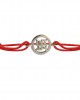 Swastika Bracelet in silver with diamonds on adjustable thread