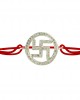 Swastik Diamond Bracelet in 925 Silver on Size Adjustable Nylon Thread