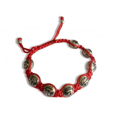 Hanuman Mantra Om Shri Hanumate namah Bracelet in sterling silver on adjustable thread