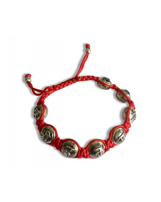 Hanuman Mantra Om Shri Hanumate namah Bracelet in sterling silver on adjustable thread