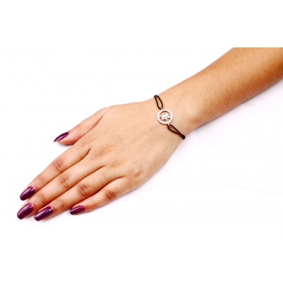 Hanuman Single Diamond Bracelet in Silver