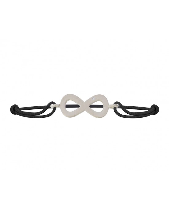 Sterling Silver Infinity Link Bracelet with Diamond Bolo Clasp Adjustable |  eBay