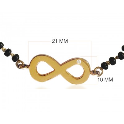 Infinity Gold Bracelet on Mangalsutra chain