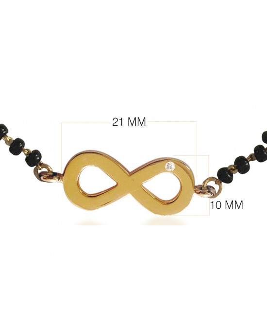Infinity Gold Bracelet on Mangalsutra chain