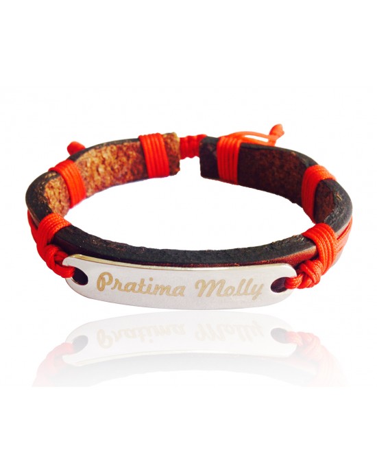 Identity Bracelet on Leather