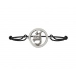 Jain Symbol Bracelet in Silver with Diamond