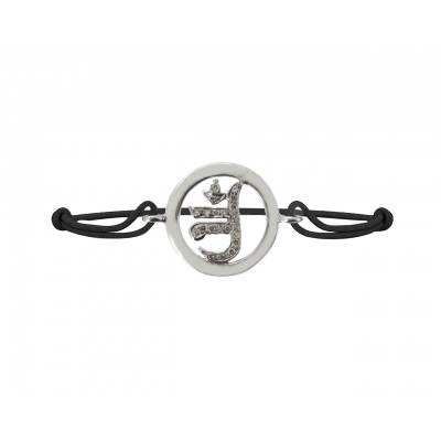 Jain Symbol Bracelet in Silver with Diamond