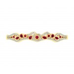 Viola Ruby & Diamond Bangle in 14k Gold