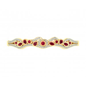 Viola Ruby & Diamond Bangle in 14k Gold