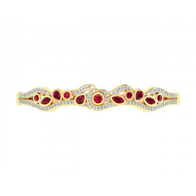 Viola Ruby & Diamond Bangle in 14k Gold