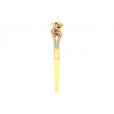 Viola Ruby & Diamond Bangle in 14k Gold