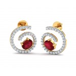 Verica ruby Earrings in Gold with diamonds