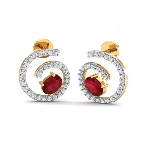 Verica ruby Earrings in Gold with diamonds