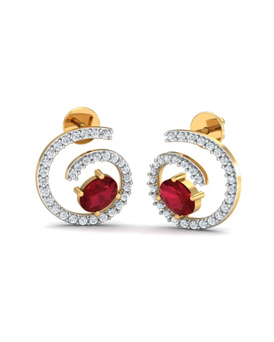 Verica ruby Earrings in Gold with diamonds