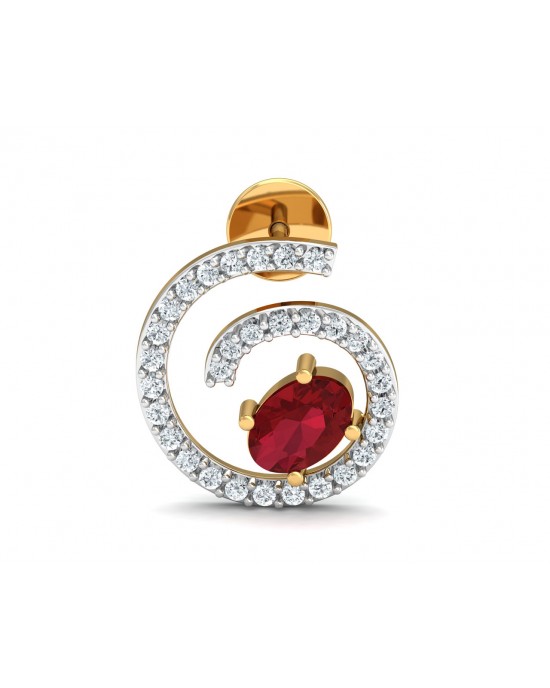 Verica ruby Earrings in Gold with diamonds