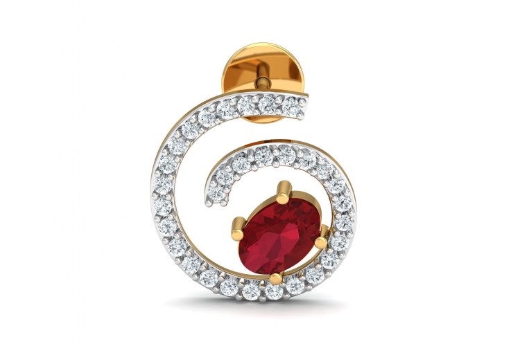 Verica ruby Earrings in Gold with diamonds