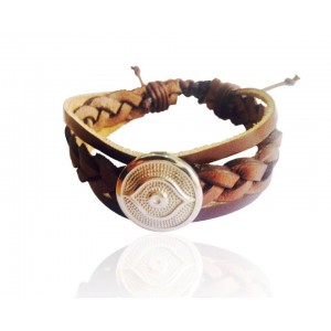 Evil Eye Leather Bracelet for Men