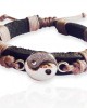 Yin Yang Silver Leather Bracelet for Men