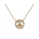 Peace Sign Pendant in Gold 18k