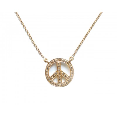 Peace Sign Pendant in Gold 18k