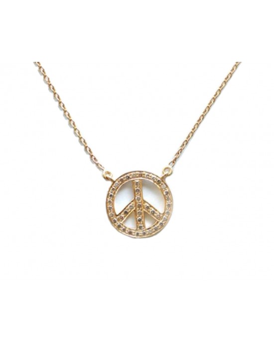 Peace Sign Pendant in Gold 18k