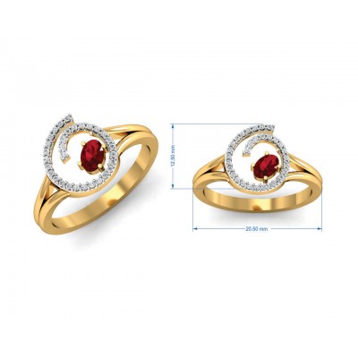 Verica ruby Ring in Gold with diamonds
