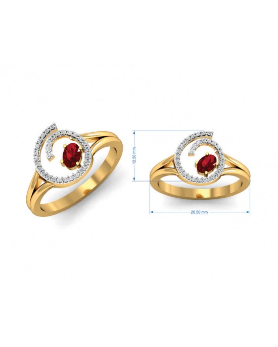 Verica ruby Ring in Gold with diamonds