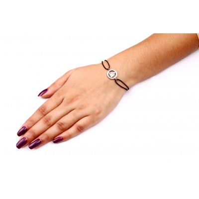 Sai Baba Bracelet in Silver with Diamond