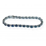 Tennis Bracelet with Sapphires and diamonds in white gold