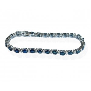 Tennis Bracelet with Sapphires and diamonds in white gold