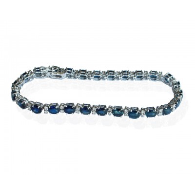 Tennis Bracelet with Sapphires and diamonds in white gold
