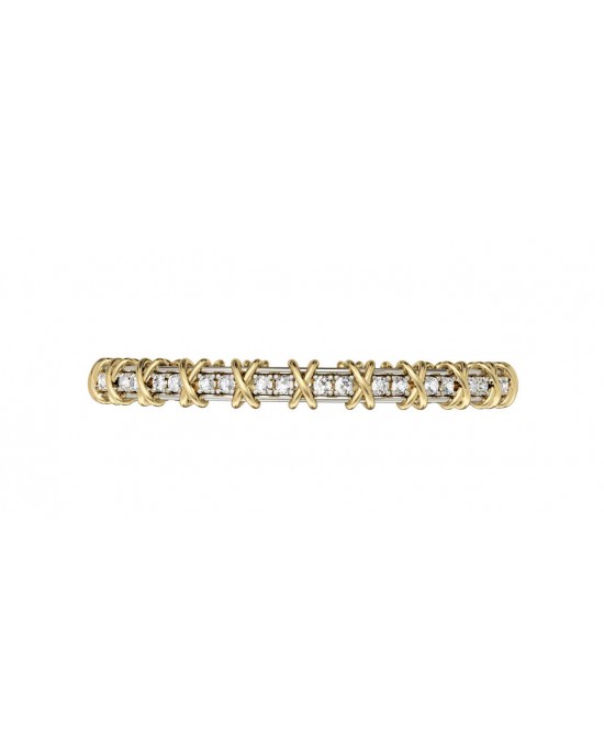 Two tone diamond bangle 