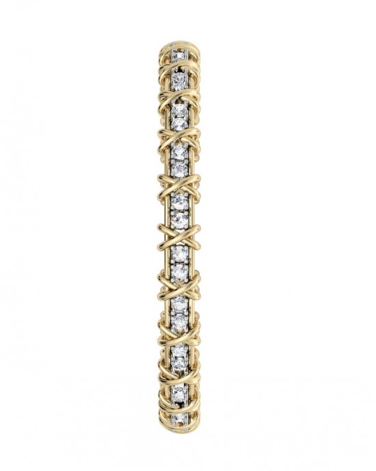 Two tone diamond bangle 