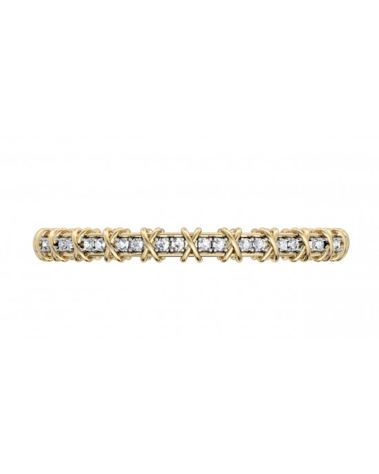 Two tone diamond bangle 