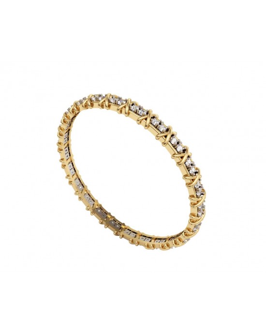 Two tone diamond bangle 