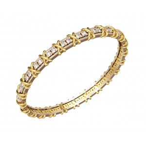 Two tone diamond bangle 